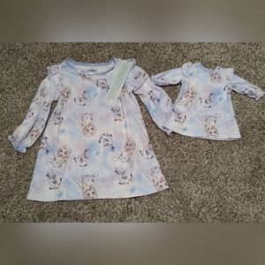 NWT dolly and me matching pajamas nightgown Frozen size 2T